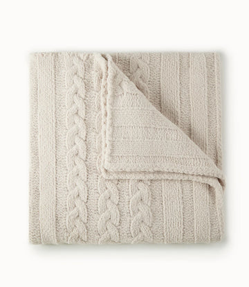 Cable Knit Throw Linen