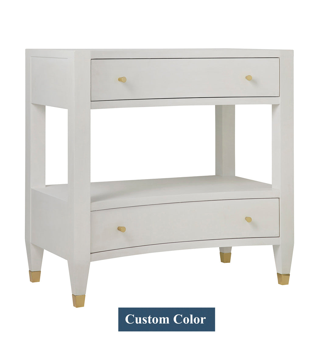Concave Two Drawer Nightstand