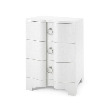 Bardot 3 Drawer Side Table in White