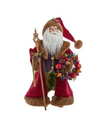 Sugar Fruit Santa with Fruit Wreath