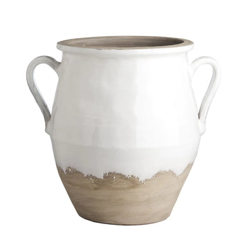 Large Terracotta Jug, White