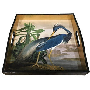 Audubon Heron Square Lacquer Tray