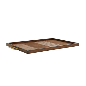 Caribe Tray Natural Rattan/Antique Brass