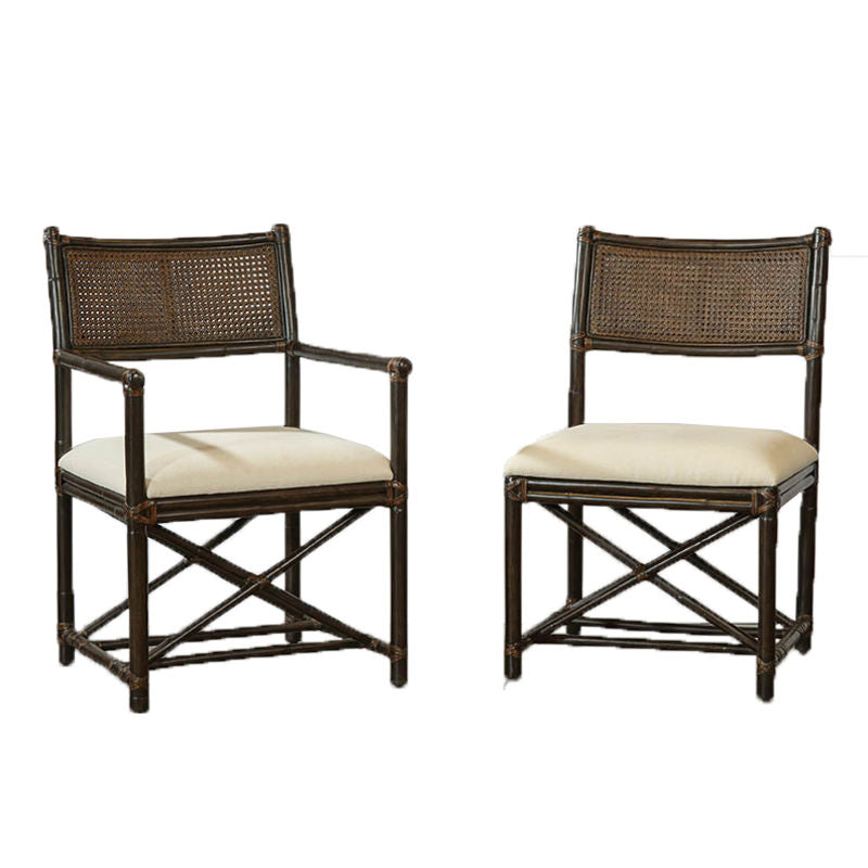 Rattan with Cane Side Chair Espresso