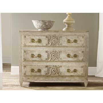 Carved and Painted 3 Drawer Chest