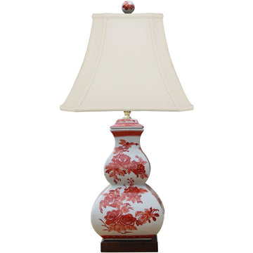 Orange Floral Gourd Lamp