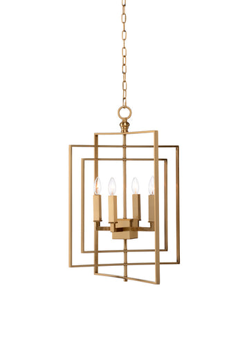 Cube Chandelier-Gold