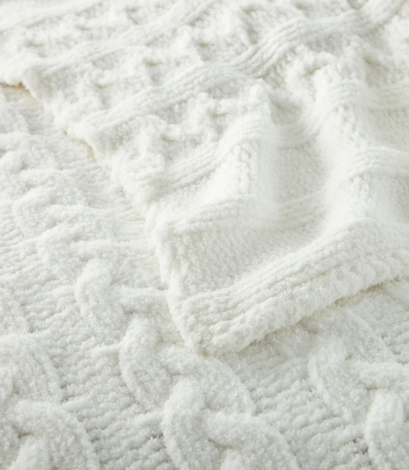 Cable Knit Throw White