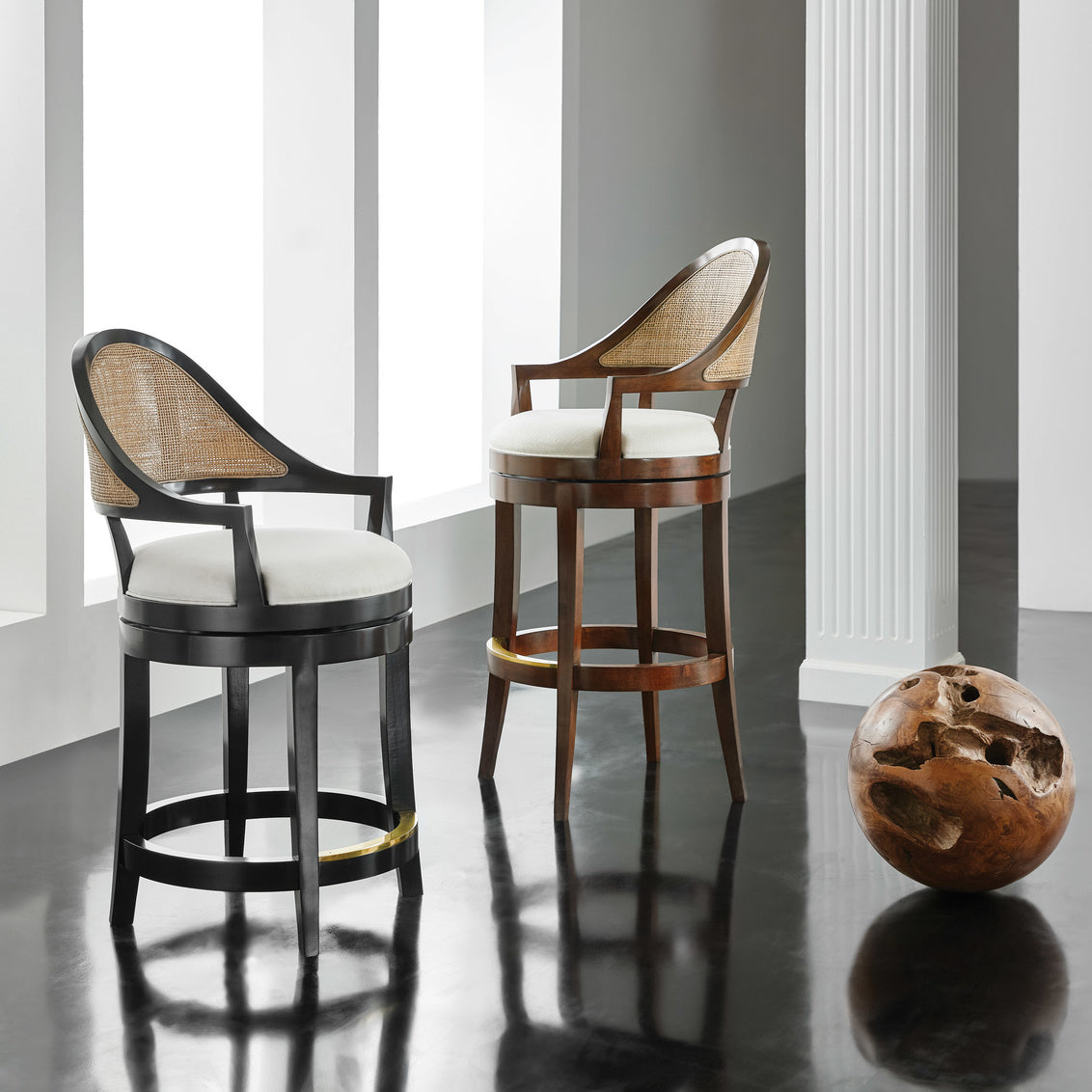 Lyon Counter and Bar Stools - Ebony