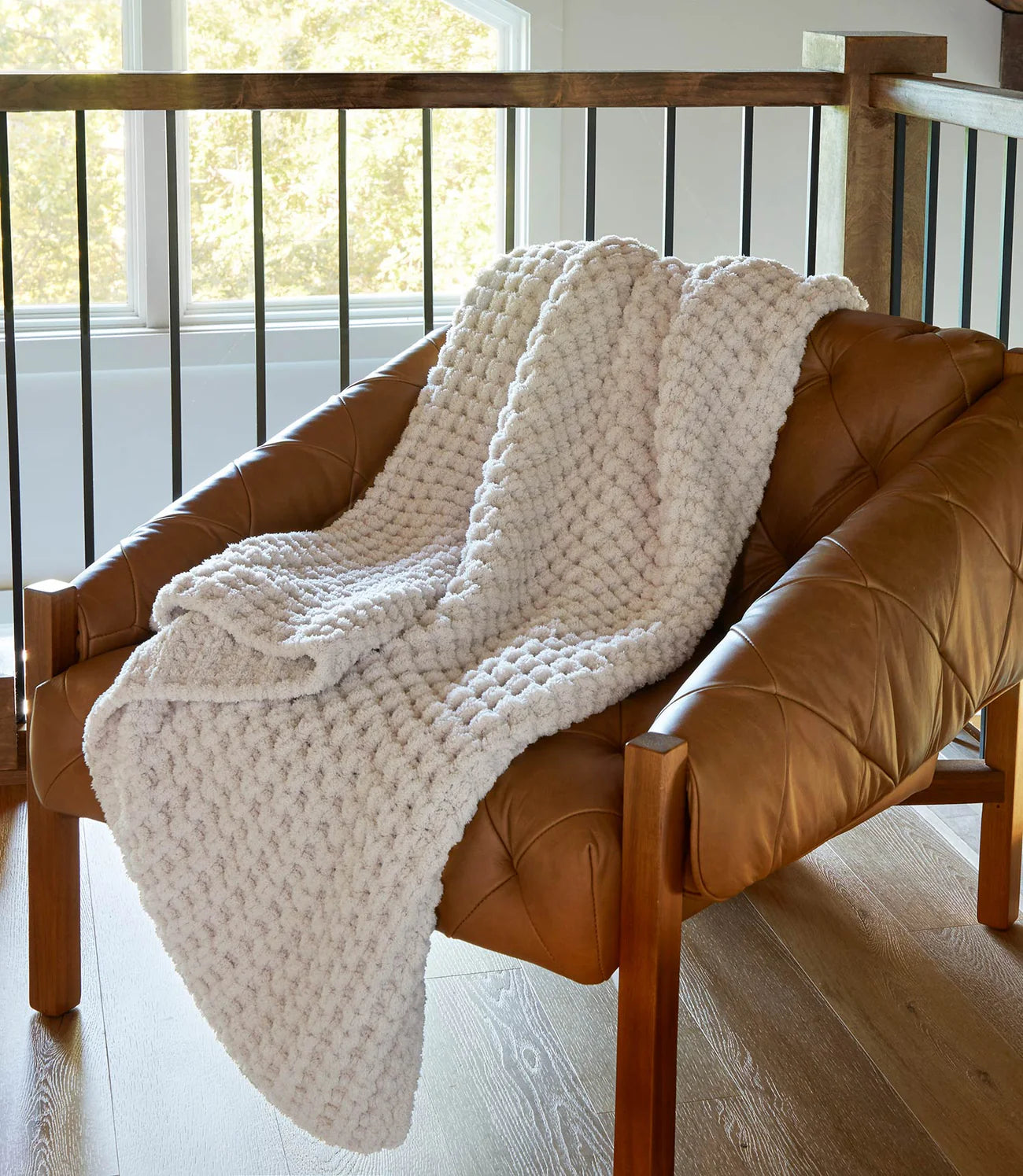 Cable Knit Throw White