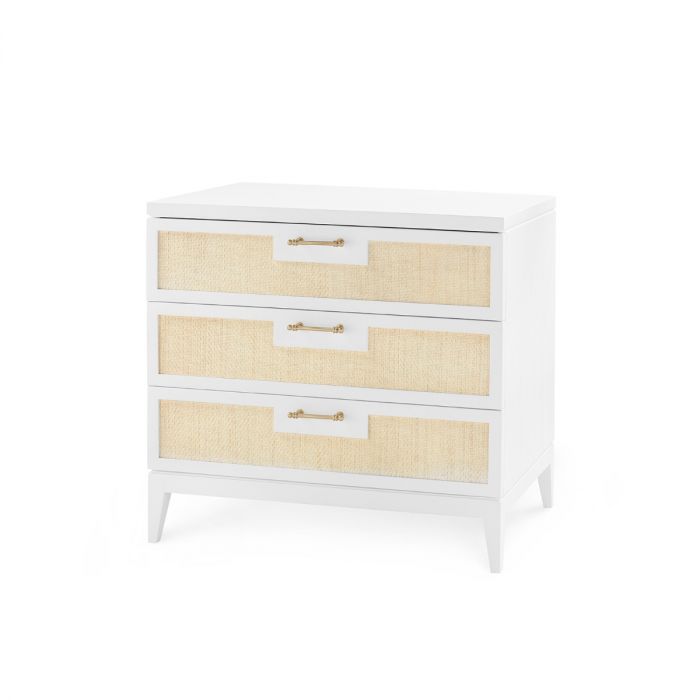 Astor 3 Drawer Side Table in Vanilla