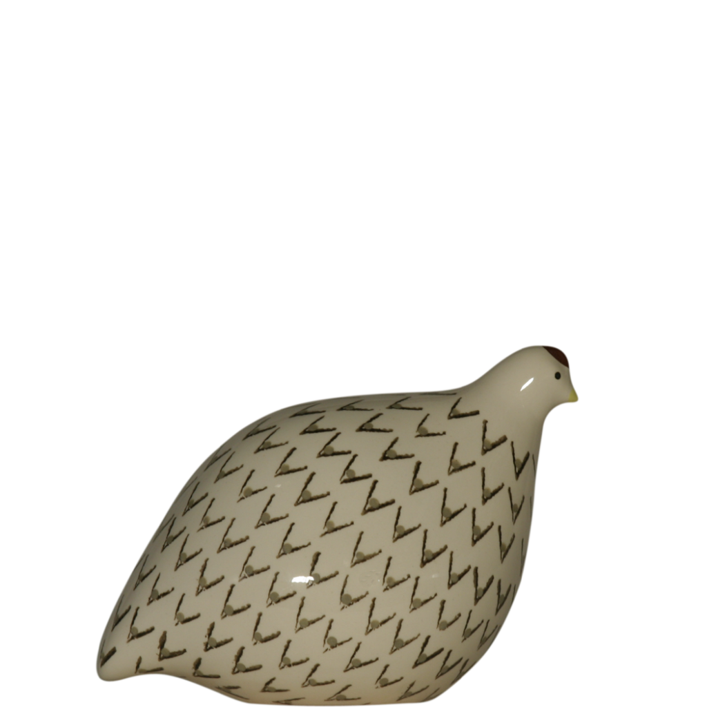 White Quail Spotted Black