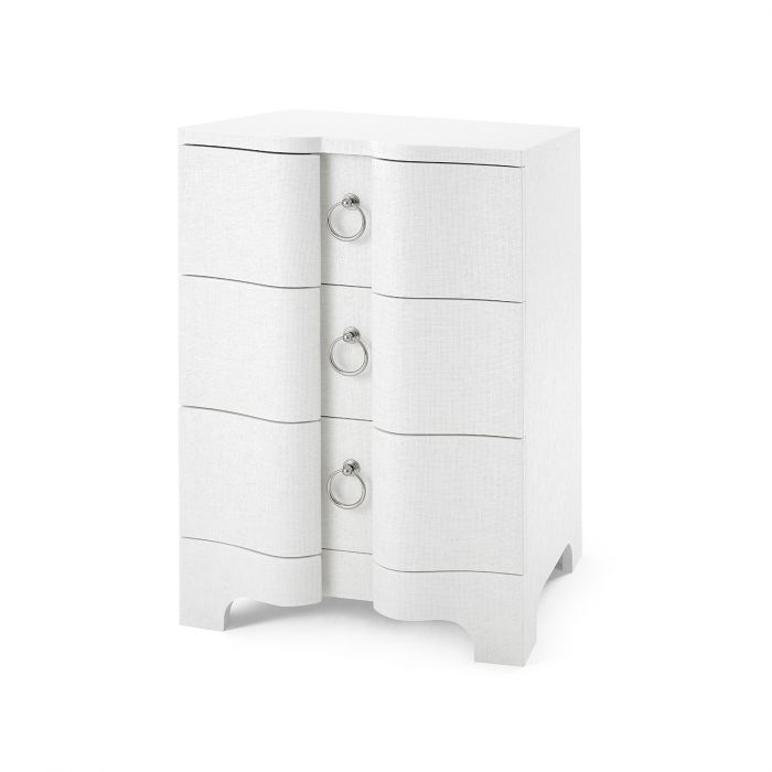 Bardot 3 Drawer Side Table in White