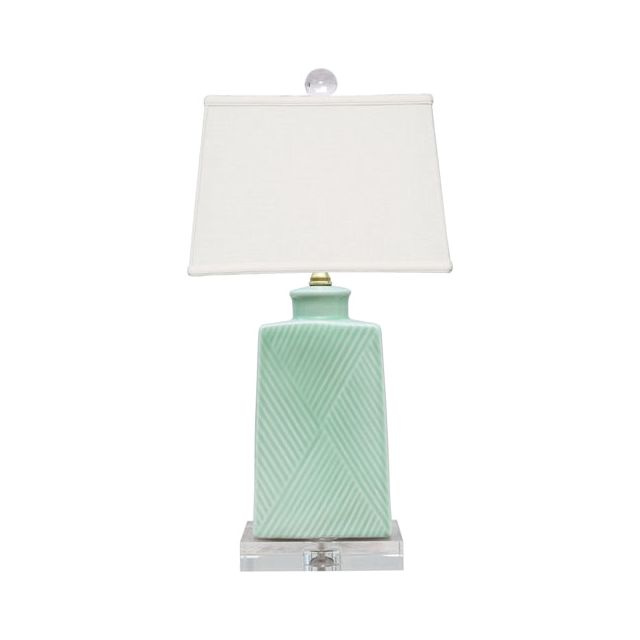 Celadon Porcelain Zigzag Lamp