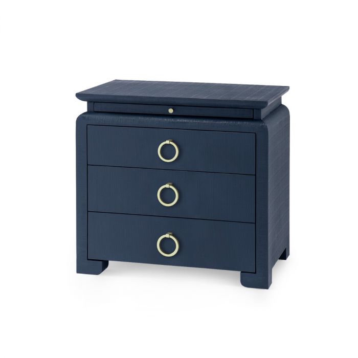 Elina 3-Drawer Side Table in Storm Blue