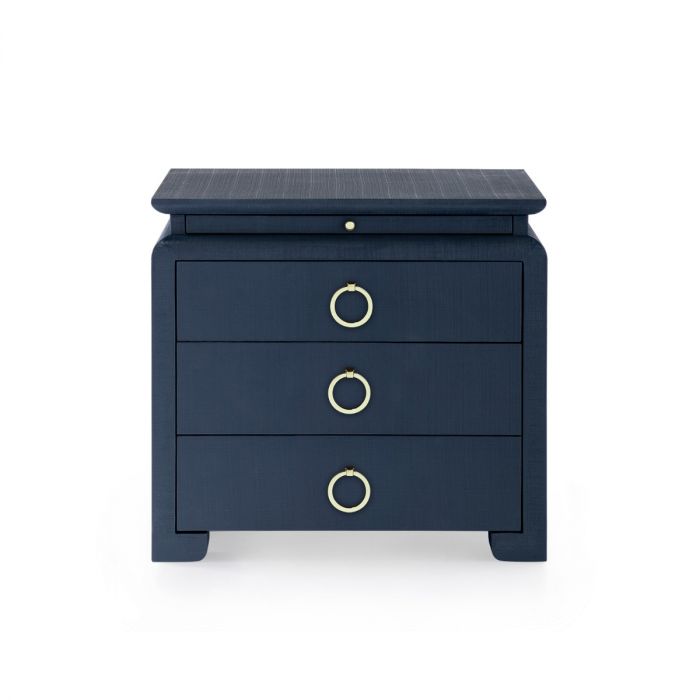 Elina 3-Drawer Side Table in Storm Blue