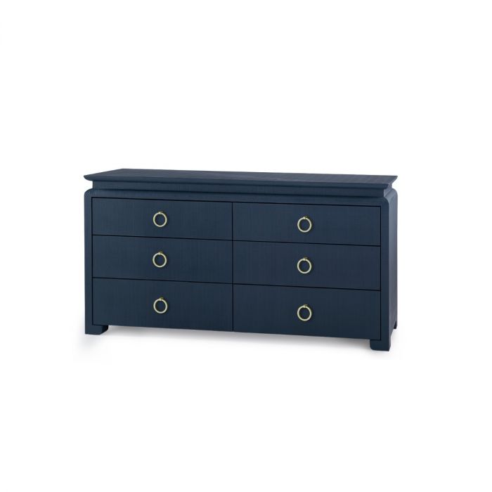 Elina Extra Large 6 Drawer Dresser in Storm Blue