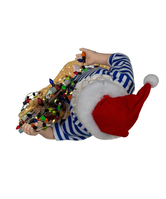 Fabriche Battery Operated Beach Santa With Lighted Sign