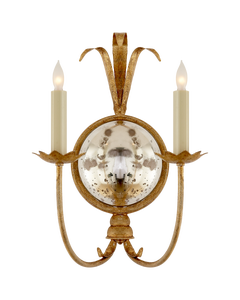 Gramercy Double Sconce in Gilded Iron