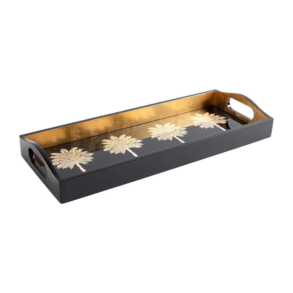 Grand Palms Lacquer Vanity Tray in Black