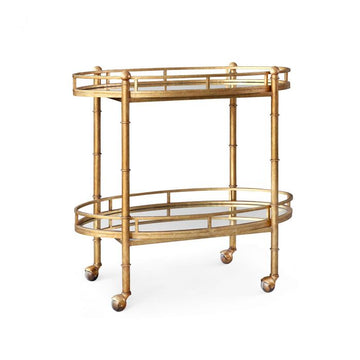 Normandy Bar Cart, Gold Leaf