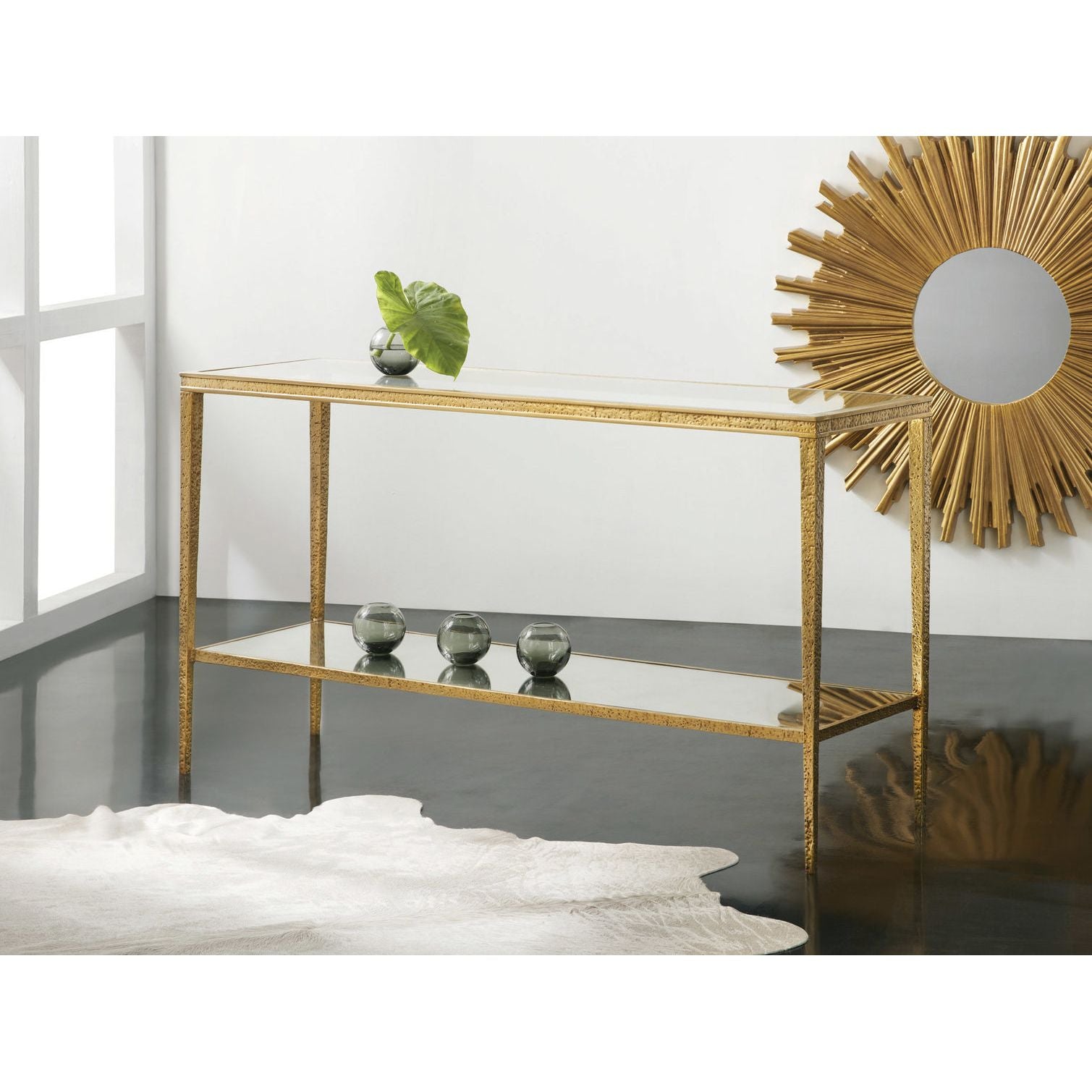 Sculpture Console-Antique Brass