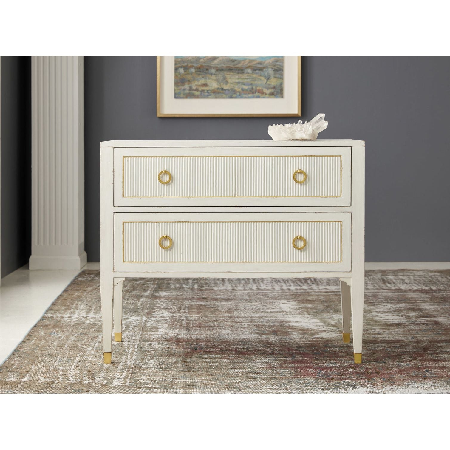 Swedish Reeded Two Drawer Chest