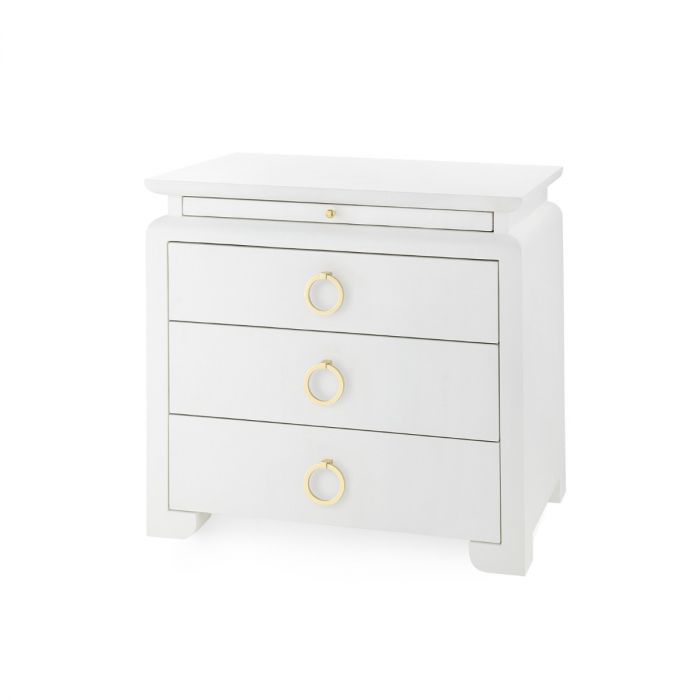 Elina 3 Drawer Side Table in Vanilla