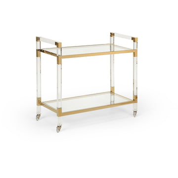 Acrylic Bar Cart - Brass