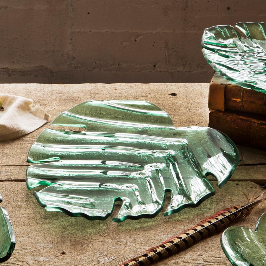 Annieglass Leaves Palm Frond Cheese Board
