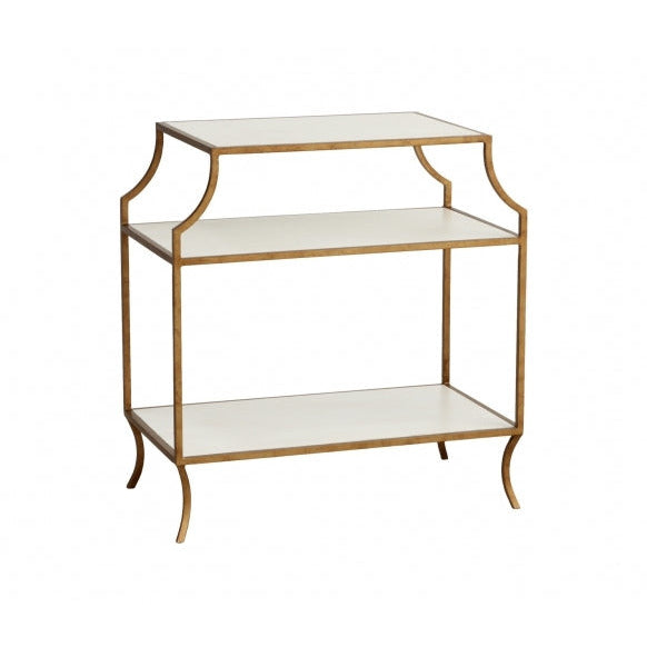 Milla Side Table with Wood Shelves