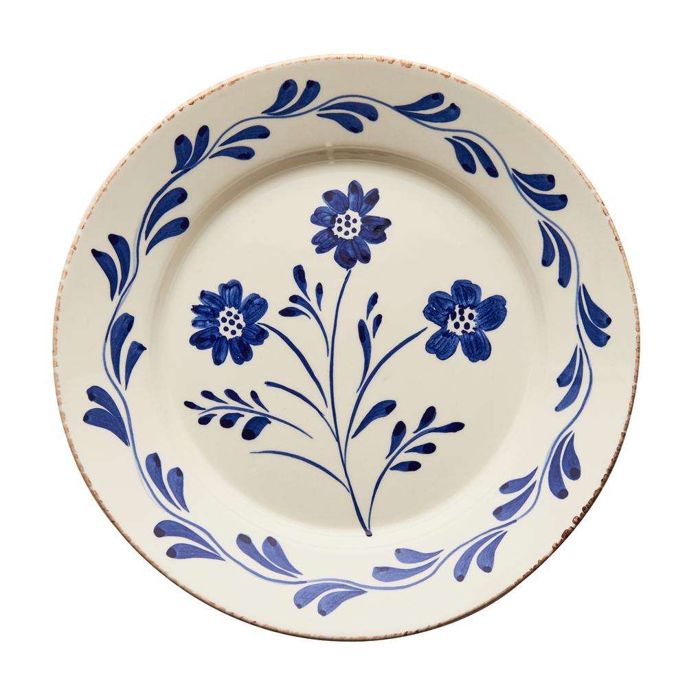 Casa Nuno Flowers and Vines Plate Set - Blue