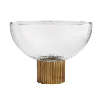 Galantis Centerpiece Clear Hammered Glass/Antique Brass
