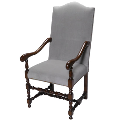 Conti Silver Grey Mohair Arm Chair