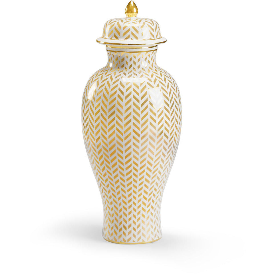 Herringbone Vase - Gold