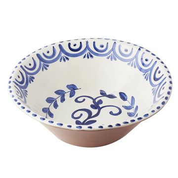 Casa Nuno Large Blue/White Bowl w/Terracota