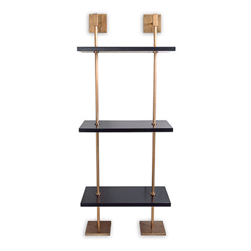 Marais 3-tier White/Aged Brass Shelf